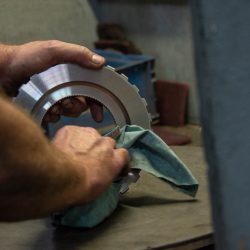 polishing a machined part